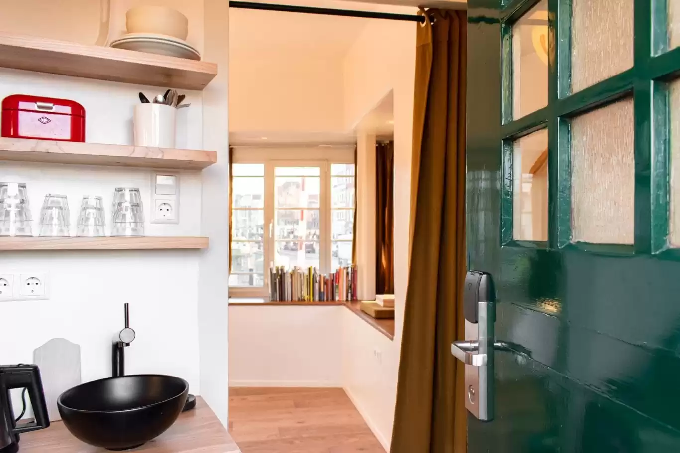 Entering SWEETS hotel's bridge house Willemsbrug