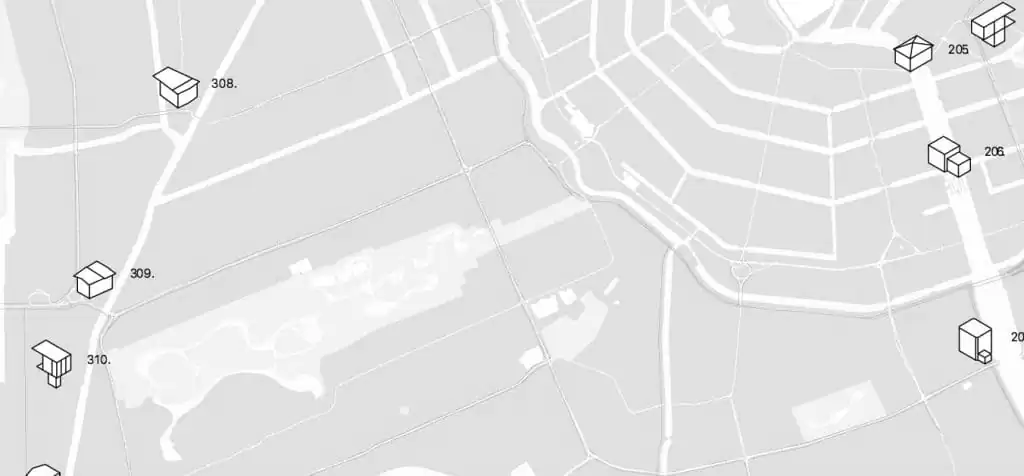 SWEETS hotel bridge house on Amsterdam canals - map