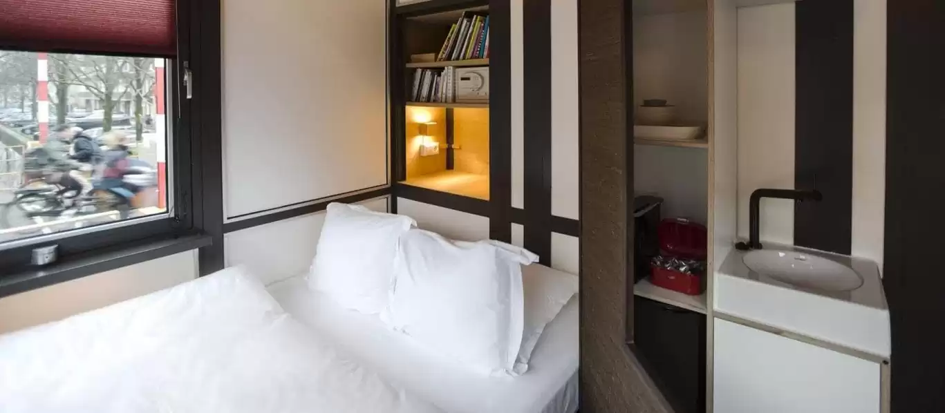 SWEETS hotel Theophile de Bock bridge house on Amsterdam canals - cosy tiny house close to Vondelpark design interior