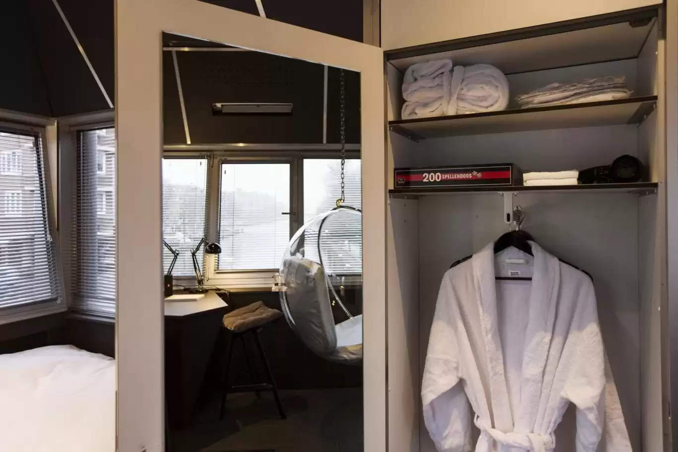 SWEETS hotel Wiegbrug bridge house on Amsterdam canals - design interior with Bubble Chair