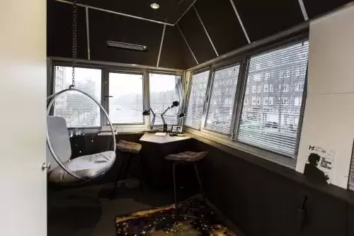 SWEETS hotel Wiegbrug bridge house on Amsterdam canals - design interior with Bubble Chair